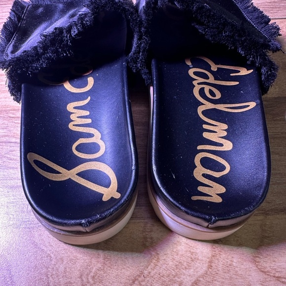 Sam Edelman Black Fringe Slide Sandals - Picture 10 of 12